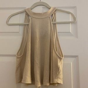 TRENDY HIGH NECK RIBBED TANK